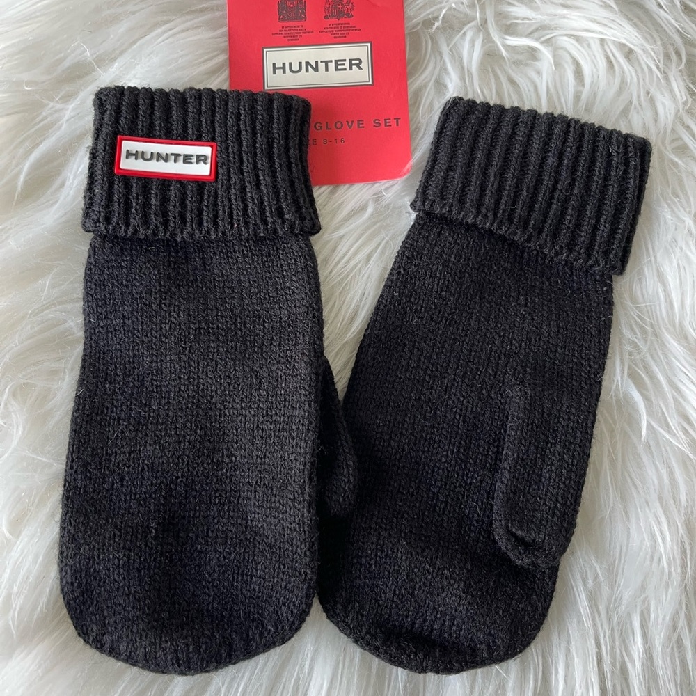 Hunter black mittens L 8-16